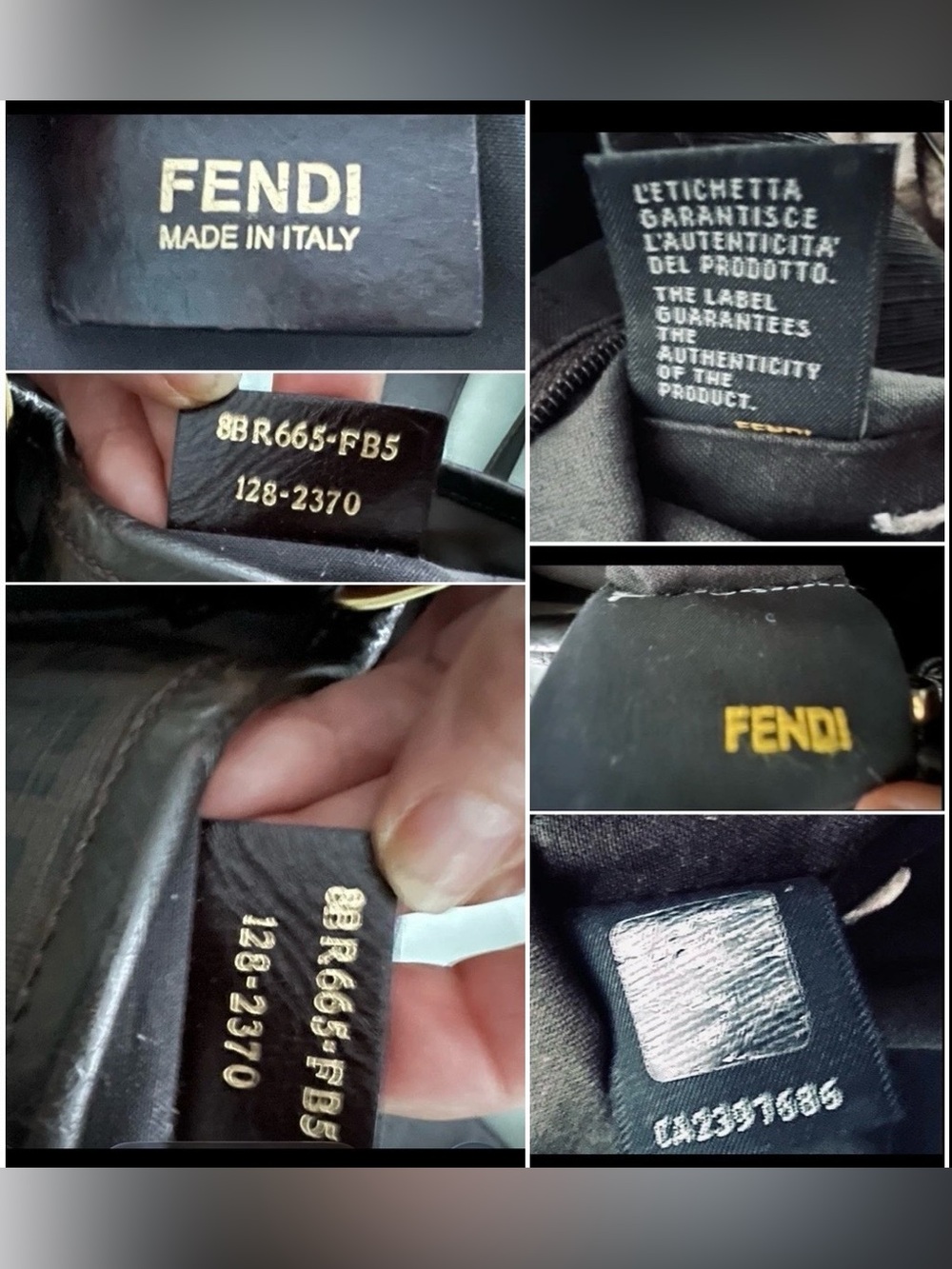 Fendi Dark Brown Zucchino Chiusura Monogram Tote Satchel /VG Shape 👀 Pics - Picture 5 of 16